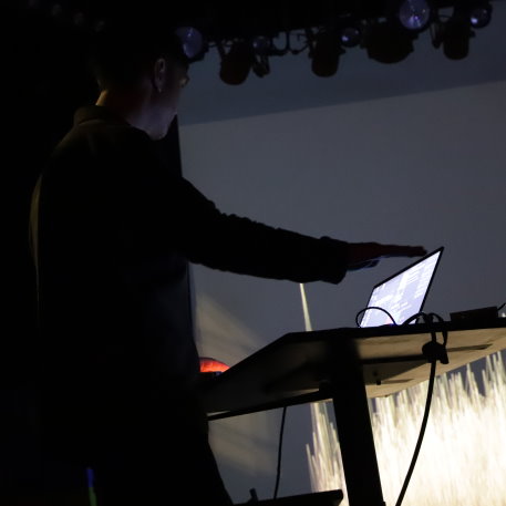 Maxime Lethelier (F) with Asako Fujimoto (J) VJ Open Lab 35 - Panda Platforma, Berlin - 28. Januar 2024 (7).JPG